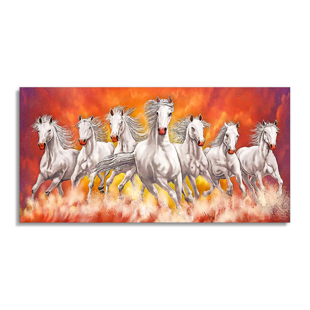 7 Horse Vastu Canvas Painting For Energize Your Space with Prosperity and Harmony