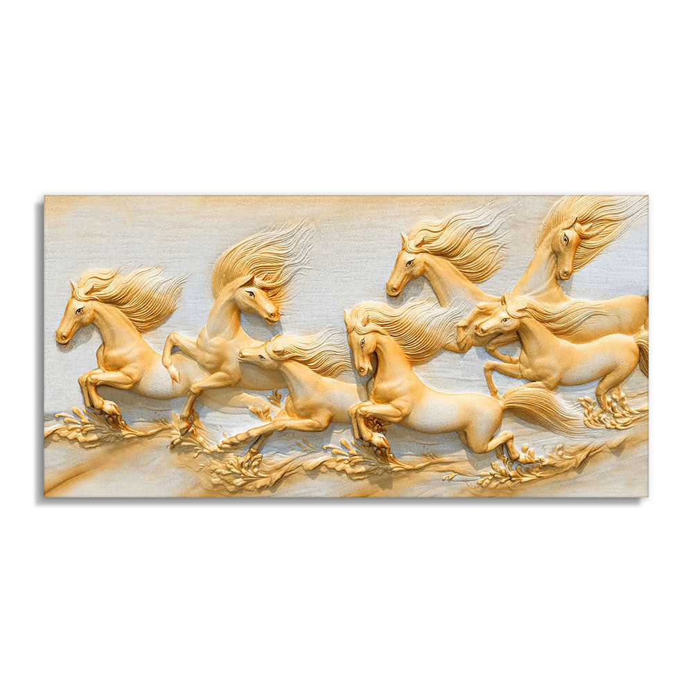 7 Horse Vastu Canvas Painting For Energize Your Space with Prosperity and Harmony
