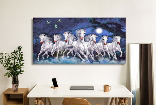 7 Horse Vastu Canvas Painting For Energize Your Space with Prosperity and Harmony