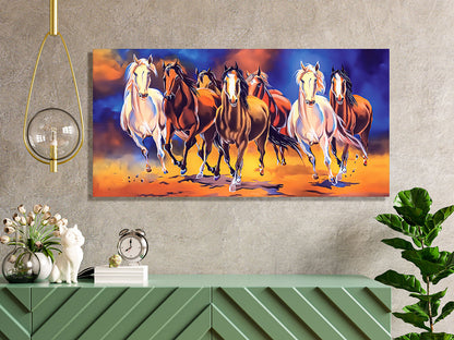 7 Horse Vastu Canvas Painting For Energize Your Space with Prosperity and Harmony