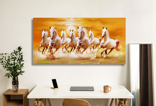 7 Horse Vastu Canvas Painting For Energize Your Space with Prosperity and Harmony
