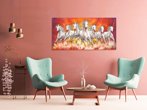7 Horse Vastu Canvas Painting For Energize Your Space with Prosperity and Harmony