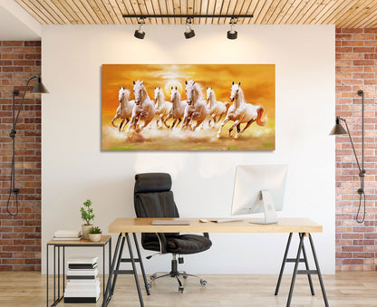 7 Horse Vastu Canvas Painting For Energize Your Space with Prosperity and Harmony