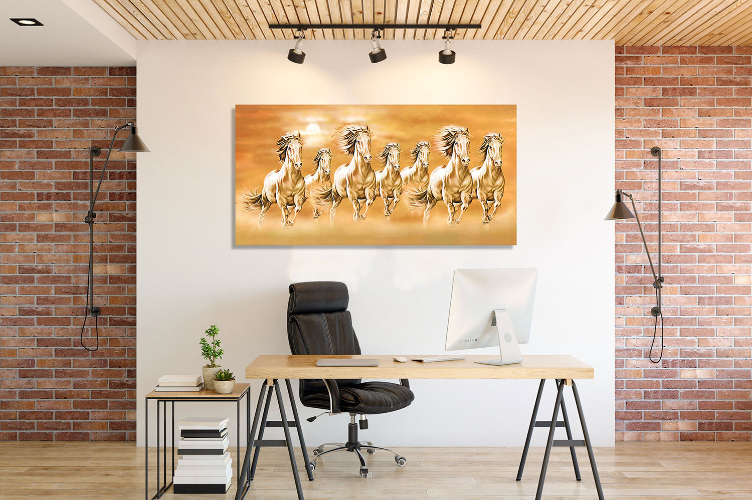 7 Horse Vastu Canvas Painting For Energize Your Space with Prosperity and Harmony