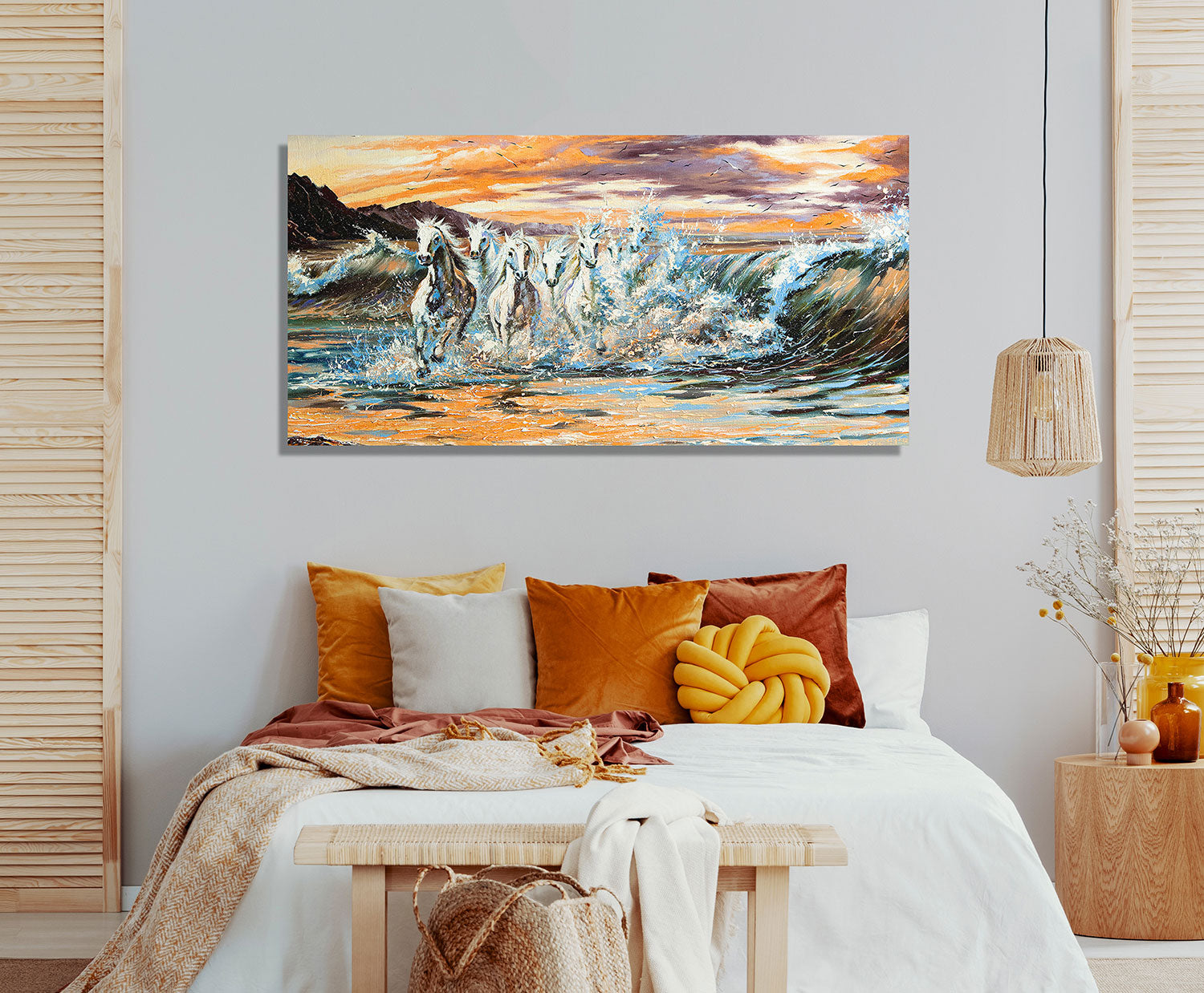 7 Horse Vastu Canvas Painting For Energize Your Space with Prosperity and Harmony