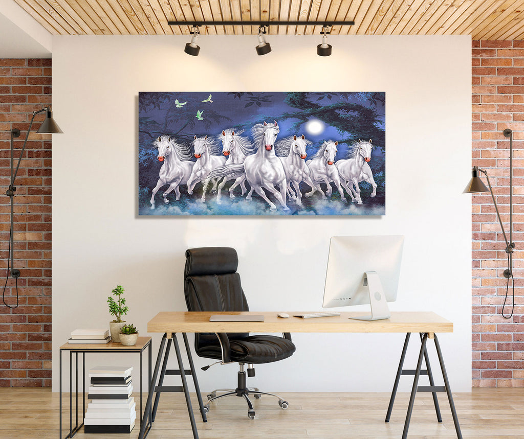 7 Horse Vastu Canvas Painting For Energize Your Space with Prosperity and Harmony