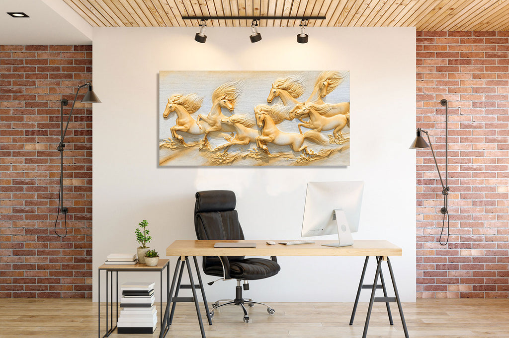 7 Horse Vastu Canvas Painting For Energize Your Space with Prosperity and Harmony