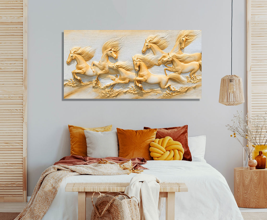7 Horse Vastu Canvas Painting For Energize Your Space with Prosperity and Harmony