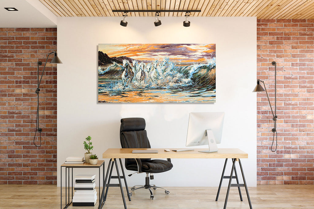 7 Horse Vastu Canvas Painting For Energize Your Space with Prosperity and Harmony