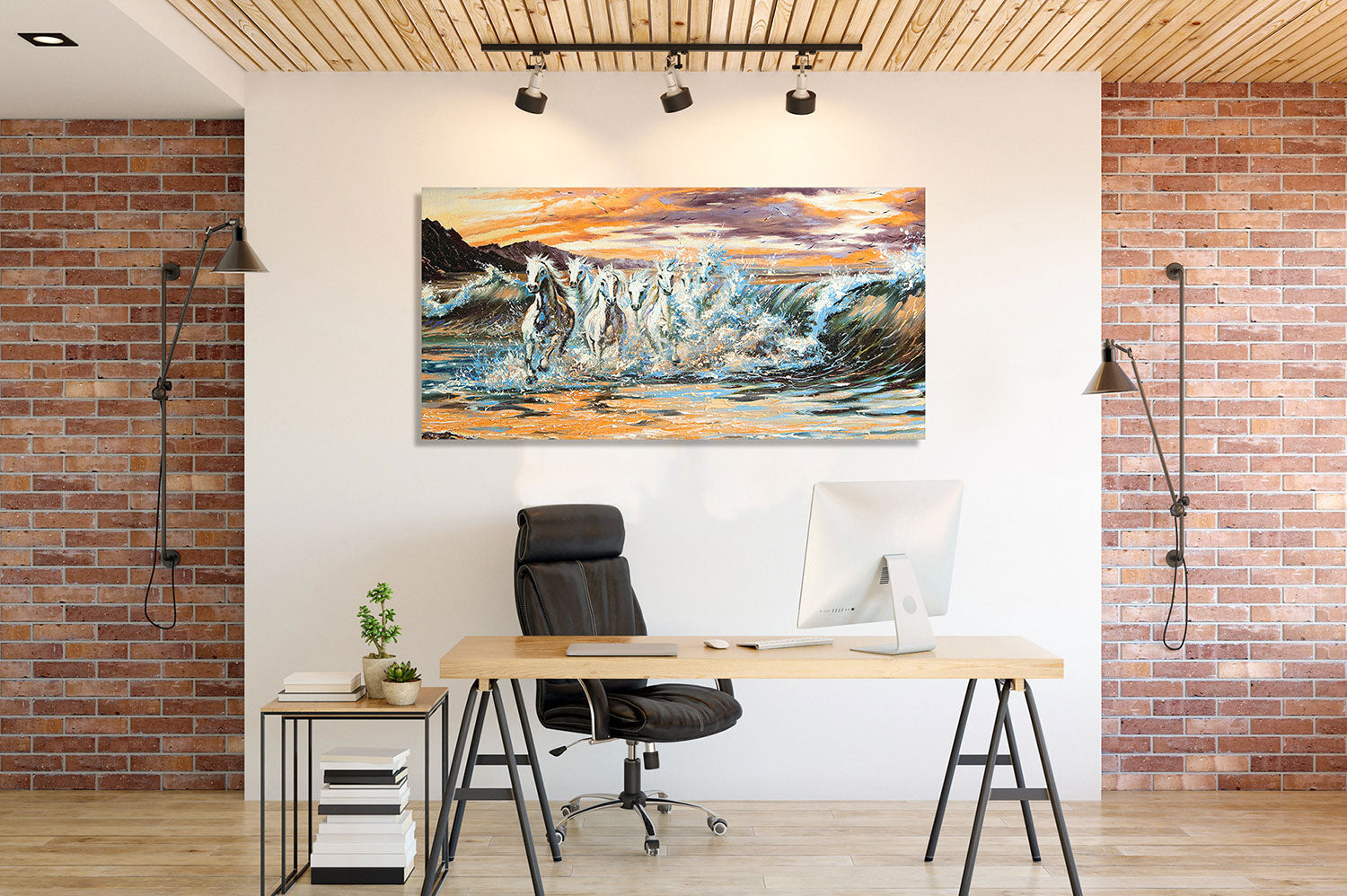 7 Horse Vastu Canvas Painting For Energize Your Space with Prosperity and Harmony