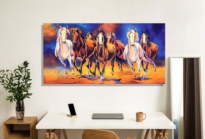 7 Horse Vastu Canvas Painting For Energize Your Space with Prosperity and Harmony