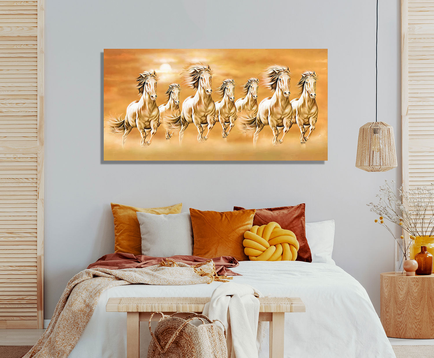 7 Horse Vastu Canvas Painting For Energize Your Space with Prosperity and Harmony