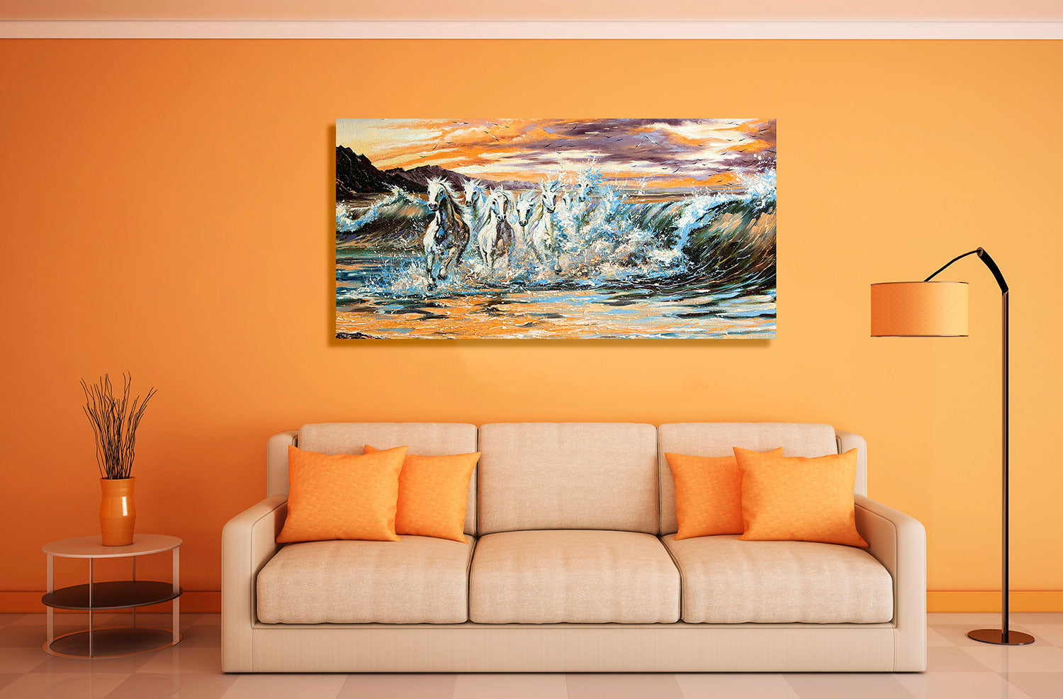 7 Horse Vastu Canvas Painting For Energize Your Space with Prosperity and Harmony