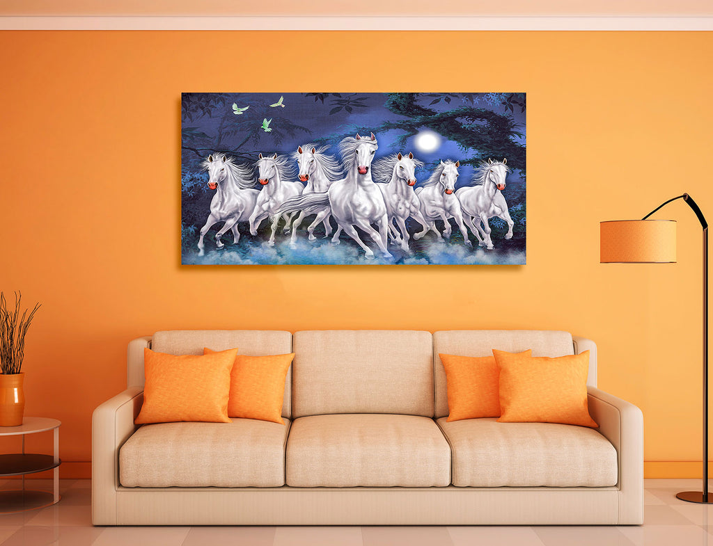 7 Horse Vastu Canvas Painting For Energize Your Space with Prosperity and Harmony