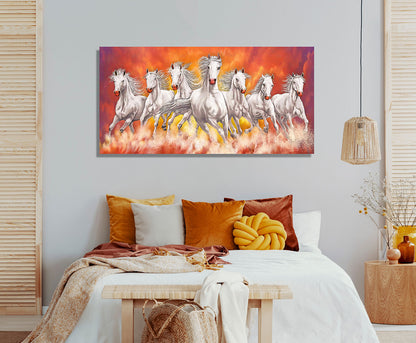 7 Horse Vastu Canvas Painting For Energize Your Space with Prosperity and Harmony