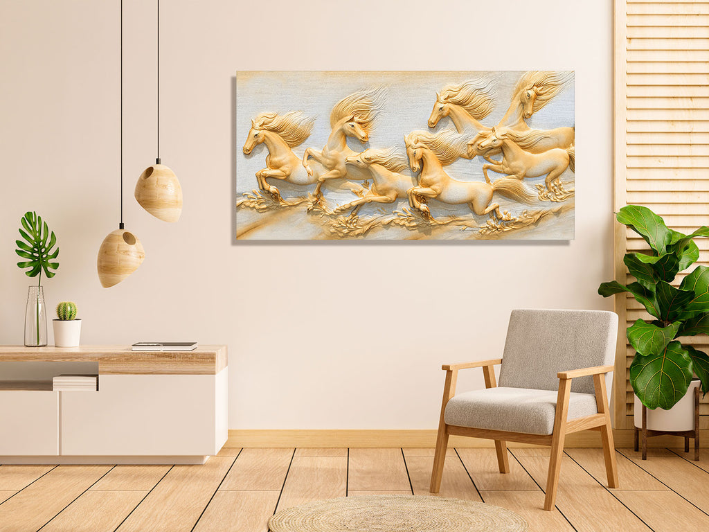 7 Horse Vastu Canvas Painting For Energize Your Space with Prosperity and Harmony