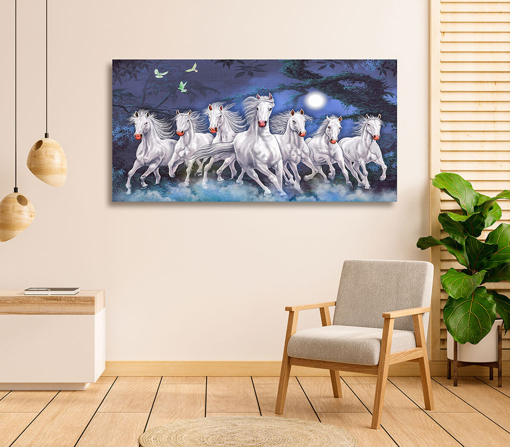 7 Horse Vastu Canvas Painting For Energize Your Space with Prosperity and Harmony