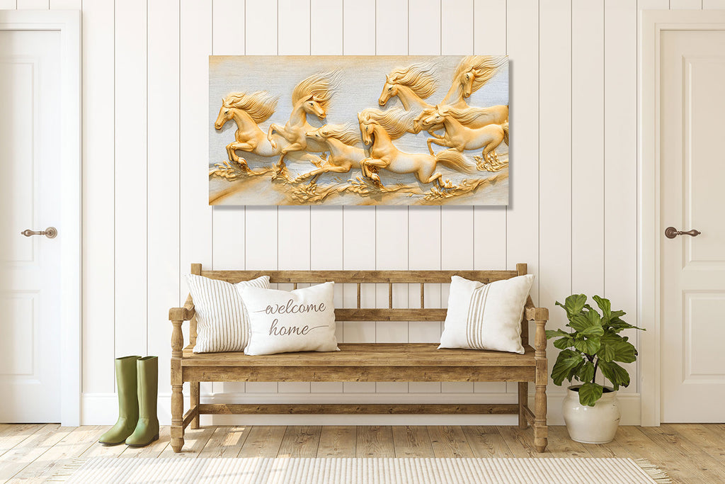 7 Horse Vastu Canvas Painting For Energize Your Space with Prosperity and Harmony