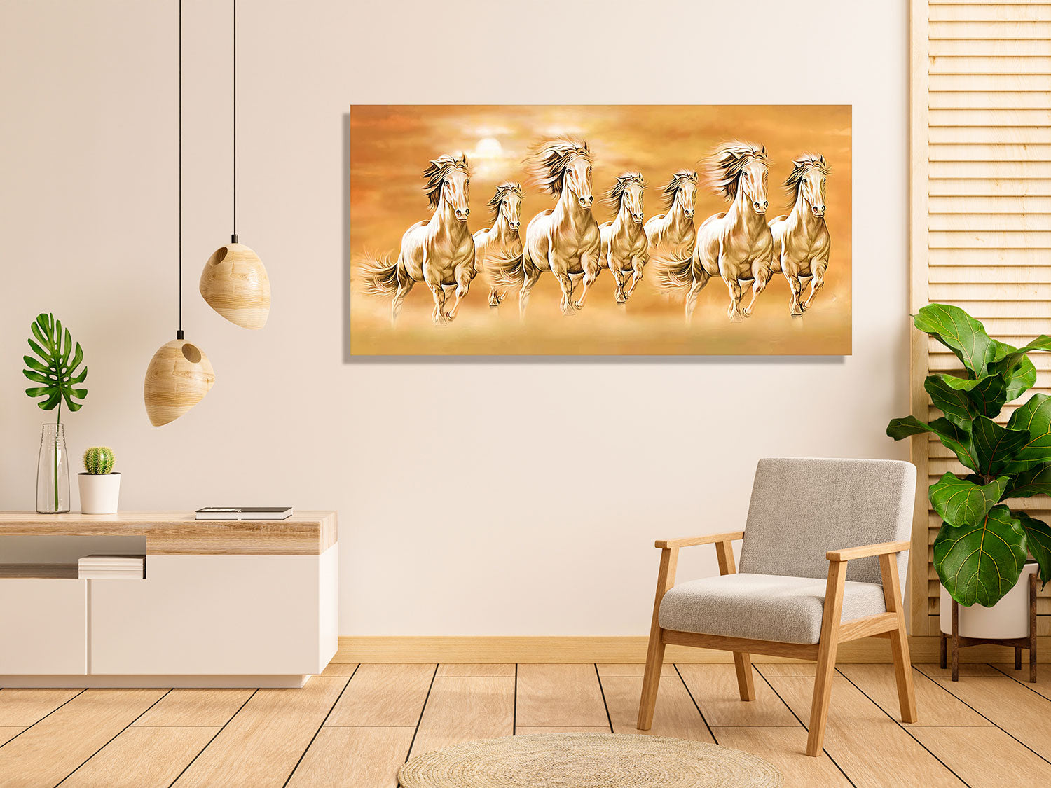 7 Horse Vastu Canvas Painting For Energize Your Space with Prosperity and Harmony