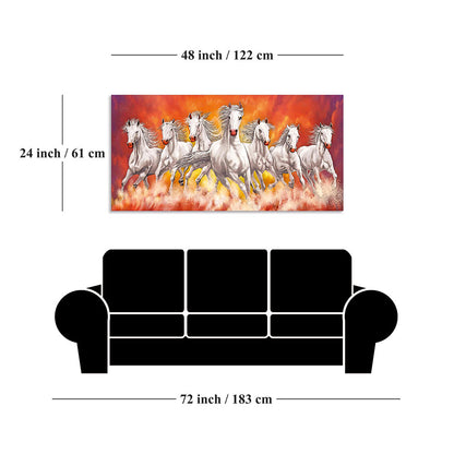 7 Horse Vastu Canvas Painting For Energize Your Space with Prosperity and Harmony