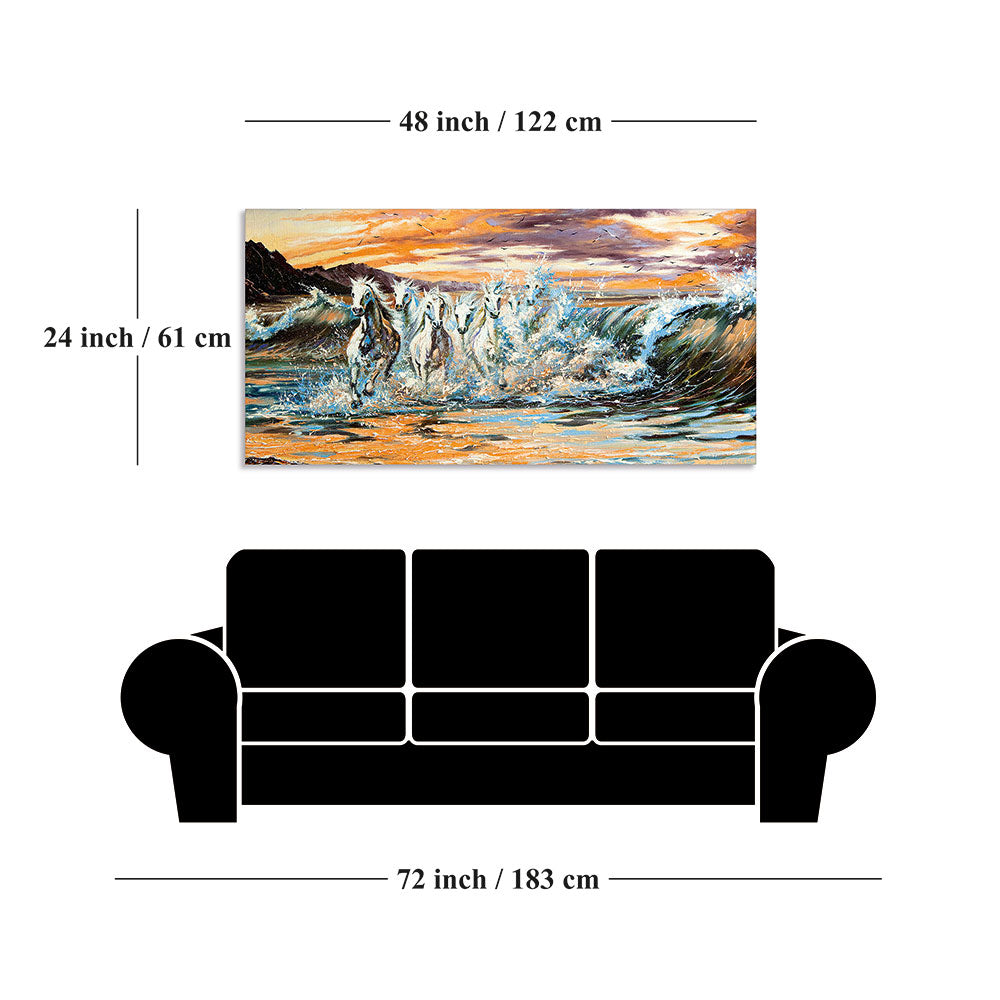 7 Horse Vastu Canvas Painting For Energize Your Space with Prosperity and Harmony