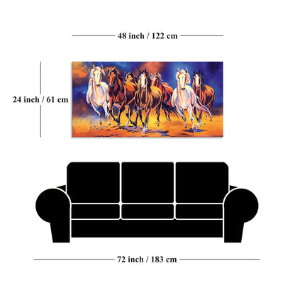 7 Horse Vastu Canvas Painting For Energize Your Space with Prosperity and Harmony