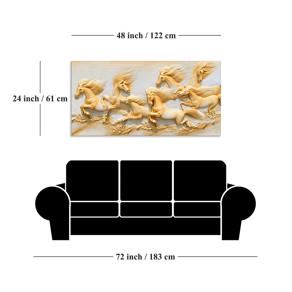 7 Horse Vastu Canvas Painting For Energize Your Space with Prosperity and Harmony
