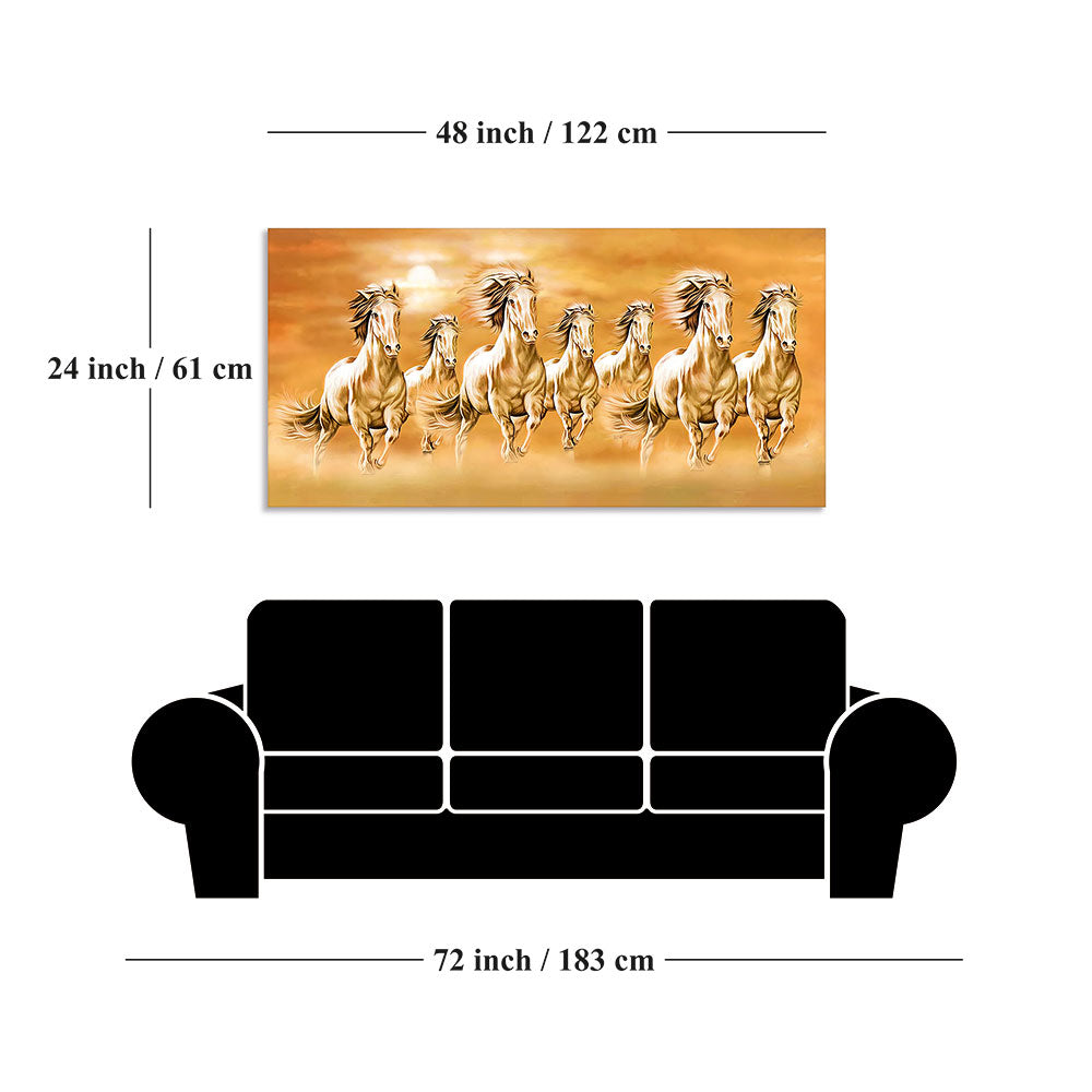 7 Horse Vastu Canvas Painting For Energize Your Space with Prosperity and Harmony